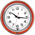 thumbnail image 1 of Trademark Global  14 in. Double Ring Neon Clock Orange Outer White Inner, 1 of 1