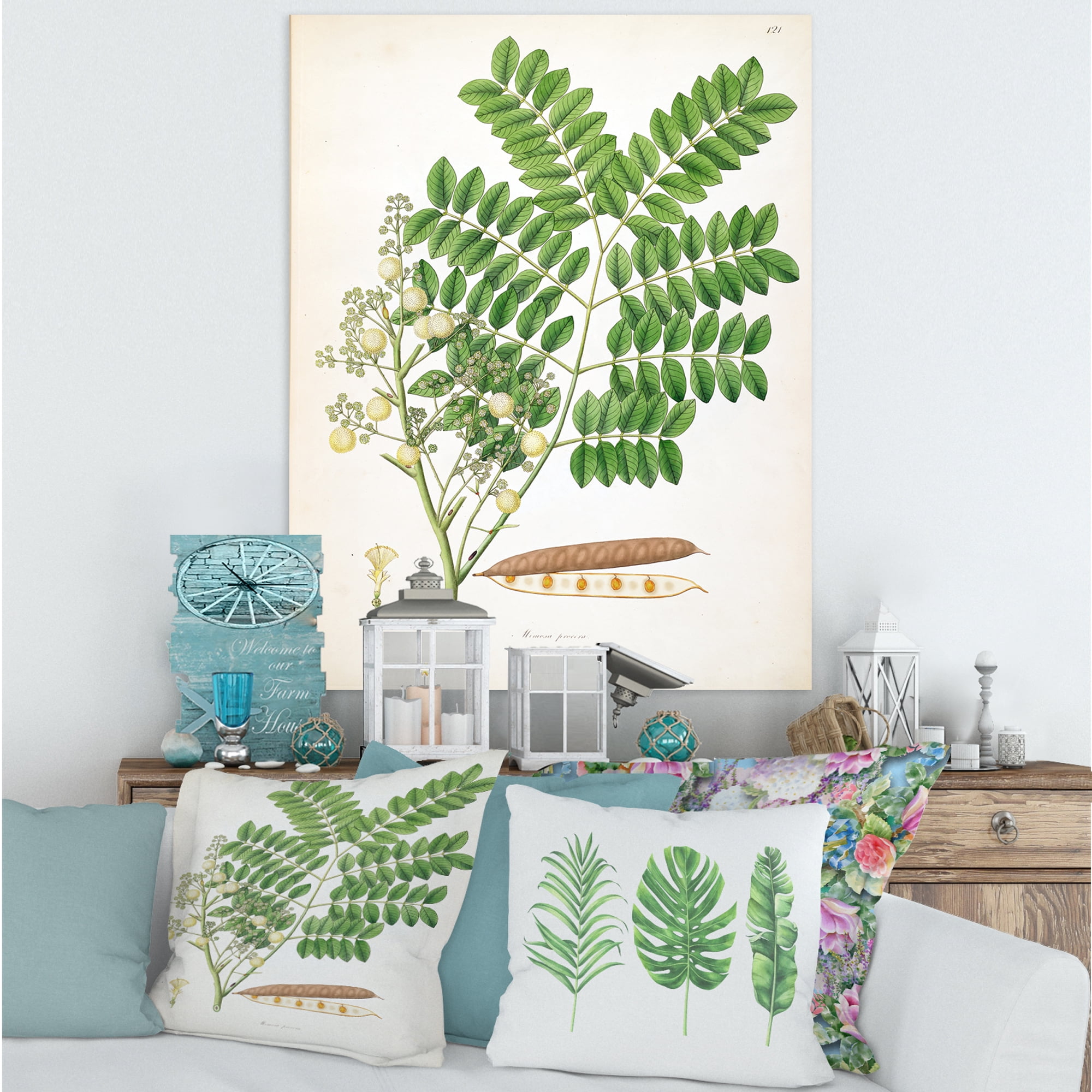 Designart ' Ancient Botanicals VII ' Farmhouse Canvas Wall Art Print