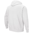 thumbnail image 3 of Men's Colosseum White Kansas Jayhawks Arch & Logo 3.0 Pullover Hoodie, 3 of 3