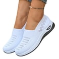 thumbnail image 4 of YOUYEDIAN Orthopedic Dress Shoes for Women Arch Support Tennis Shoes Wide Slip on Non Slip Walking Shoes Knitted Mesh Stretch Comfort 2026 Orthopedic Shoes (White), 4 of 6