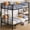 Black, variant on edx Twin Over Twin Metal Bunk Bed with Stairs & Safety Guardrails, Heavy-Duty Steel Frame, No Box Spring Needed, Space-Saving Bunk Beds, White