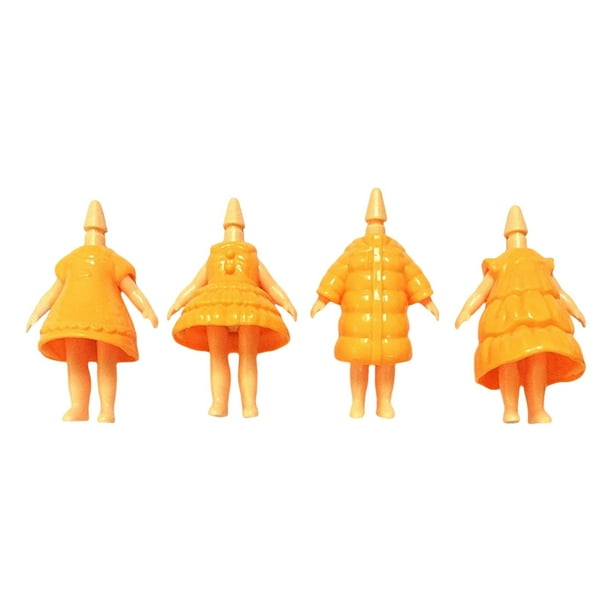 Conjunto de 4 piezas de ropa para muñecas, accesorios elegantes para muñecas, modelos de cuerpo de muñeca naranja