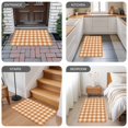 thumbnail image 6 of Orange Plaid Door Mat Indoor Outdoor,Gradient Geometric Buffalo White Checkered Non Slip Welcome Mat with Rubber Backing,Absorbent Fabric Front Door Mats Entryway Rug for Home Patio Entrance 18"x30", 6 of 9