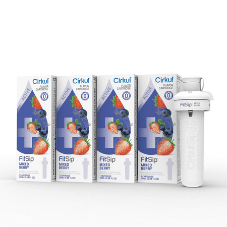 Cirkul FitSip Mixed Berry Flavor Cartridge, Drink Mix, 4-Pack