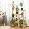 thumbnail image 2 of Costway Bamboo 9-Tier Plant Stand Utility Shelf Free Standing Storage Rack Pot Holder, 2 of 10