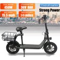 thumbnail image 3 of Adult Folding Electric Bike Scooter Commuter Dual 450W Off-Road Ebike Bicycle with Seat 12"- Tire, 3 of 9