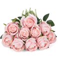 thumbnail image 3 of Flojery 10 Rosas Artificiales De Tallo Largo, Rosas De Seda Falsas Para Bricolaje, Ramo De Boda, Mesa Central, Decoración Del Hogar (Rosa Claro) Flojery NA, 3 of 5