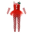 thumbnail image 6 of Ocealan Kids Girls Xmas Candy Cane Unitard Striped Sequin Ruffle Bodysuit Sleeveless Dance  Sets Red 12, 6 of 7