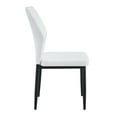 thumbnail image 3 of NYEESS Set of 4 Black and White PU Dining Chairs, Black Metal Legs, Ergonomic Modern Dining Room Chairs, 3 of 10