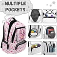 thumbnail image 7 of HUIACONG Cute Pink Axolotl Guitar Print School Backpack for Teens Girls Age 7-18 Multi Pocket Water Resistant Bookbag Adjustable Padded Straps Lightweight Durable for School Travel Daily Use, 7 of 7
