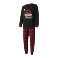thumbnail image 4 of Qiylii Christmas Family Pajamas Matching Set, Letters Print Long Sleeve Tops with Plaid Pants Sleepwear Loungewear for Holiday Pjs, 4 of 10
