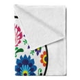 thumbnail image 2 of Sugar Skull Soft Flannel Fleece Throw Blanket, Polish Folkloric Art Style Mexican Sugar Skull Design Carnival Theme, Cozy Plush for Indoor and Outdoor Use, 50" x 70", Multicolor, by Ambesonne, 2 of 5