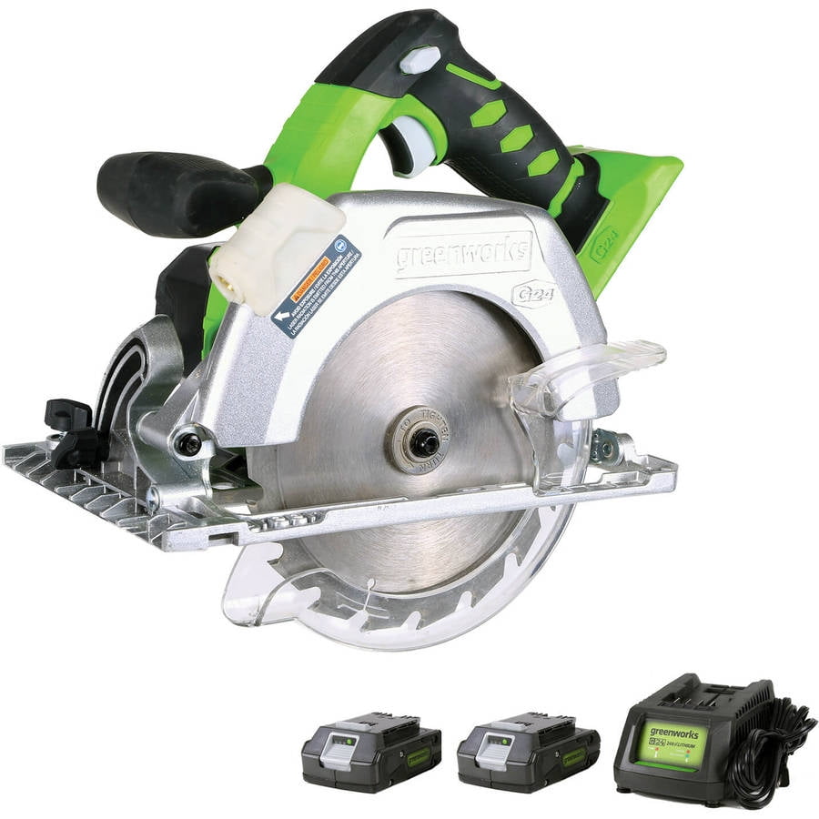 Greenworks 24V Cordless Circular Saw with 2.0Ah Battery and Charger