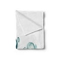 thumbnail image 2 of Flower Soft Flannel Fleece Blanket, X-ray Picture of Poppy Flowers in a Windy Day Unusual Look into the Nature Art Image, Cozy Plush for Indoor and Outdoor Use, 50" x 60", White Teal, by Ambesonne, 2 of 5