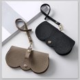 thumbnail image 3 of Pu Leather Eyeglasses Storage Bag Borderless Linear Glasses Protective CaseBlack, 3 of 3