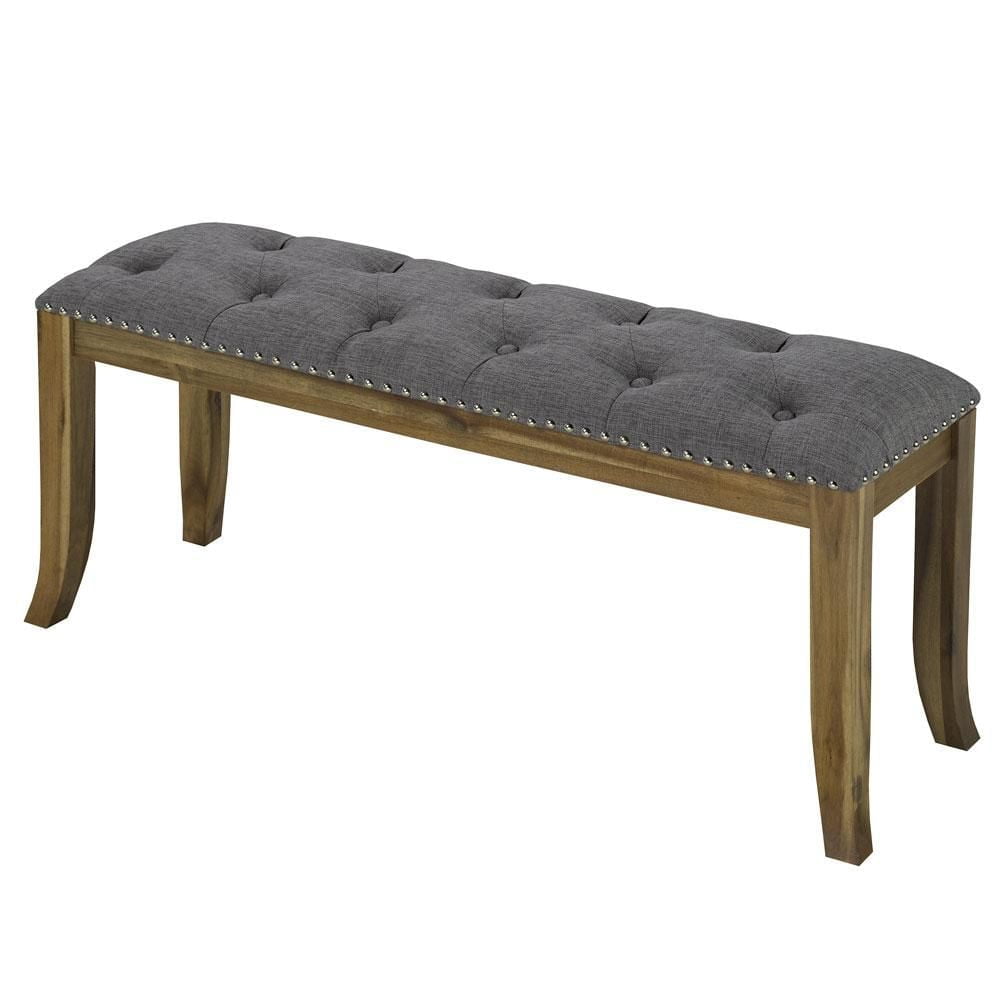 Banc Home Gear avec garniture Nailheads et pattes en bois