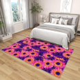 thumbnail image 4 of 5x7 Rug, Sunflower Rug Washable Non Slip Soft for Living Room Bedroom, Pink and Purple Floral Area Rug, Girls Flower Carpet, Sunflower Home Decor & Gifts, 4 of 7