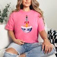 thumbnail image 2 of Rocket Launching from Earth Colorful Design, Scientist, Crunchberry Comfort Colors T-Shirt, XL, 2 of 3