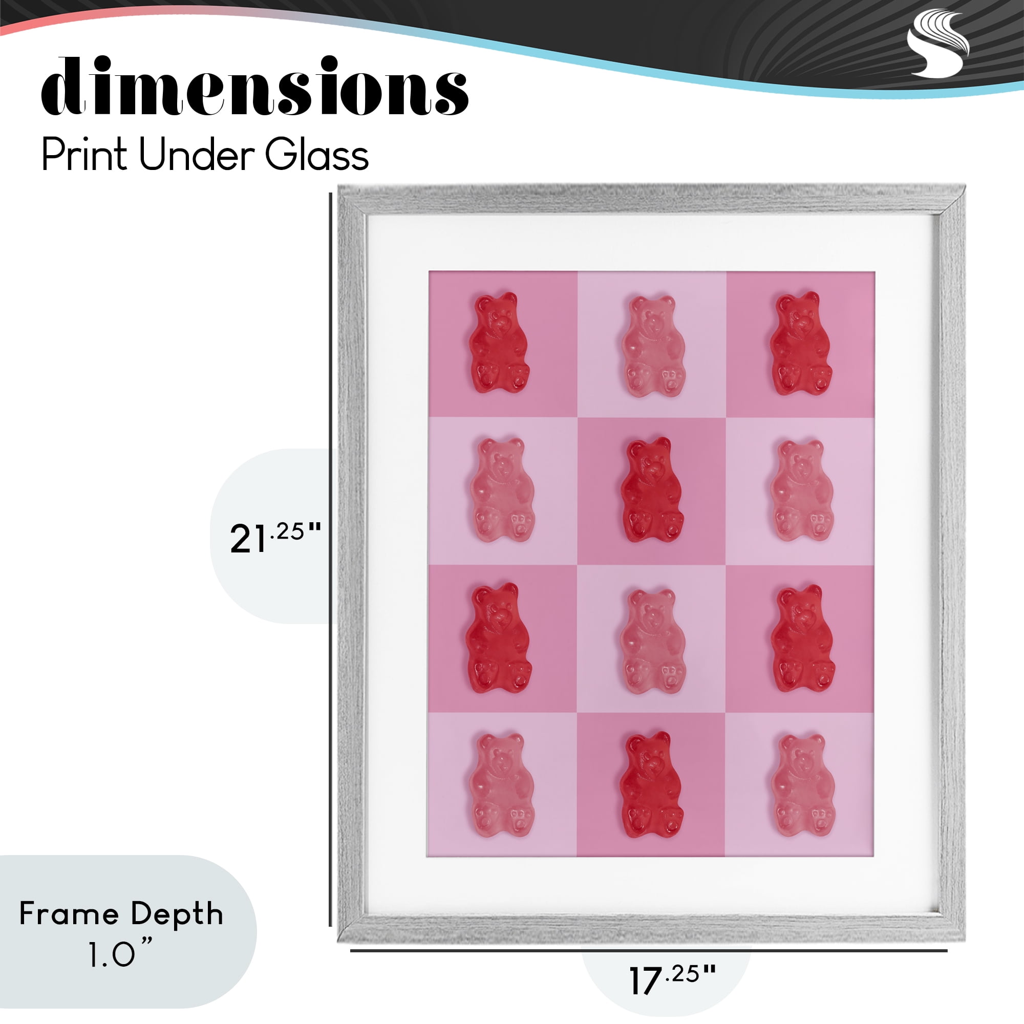 Stupell Industries Pink & Red Candy Bears Gray Framed Print Under Glass, design by LISH Creative
