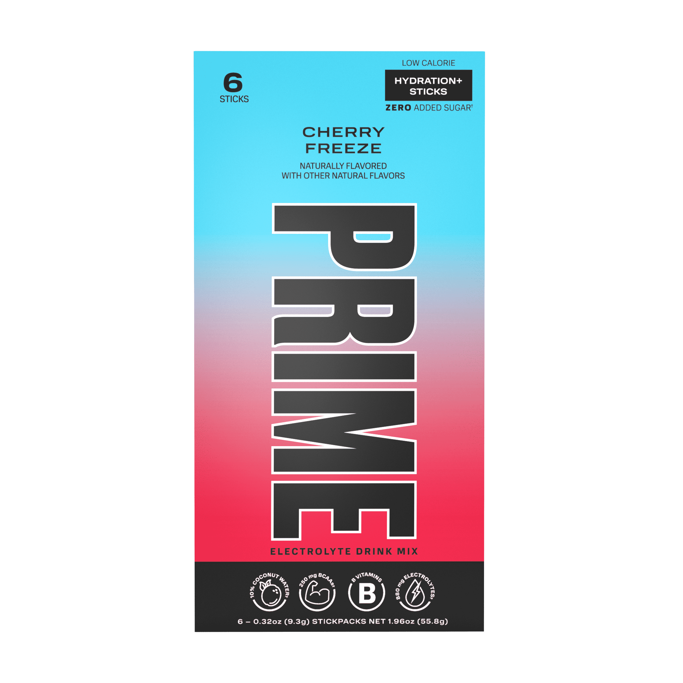 Prime Hydration Sticks, Cherry Freeze, 6 Count, Electrolytes, Zero Sugar