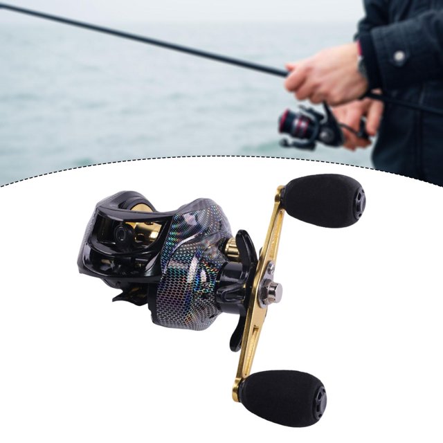 Carrete de pesca Baitcaster portátil, y fácil de usar, con relación de aspecto 7.2:1, ideal para pesca en al aire libre en verano. Mano izquierda