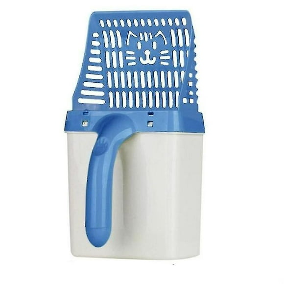 Bird cage bird baths cat litter shovel pet cat litter sifter hollow cat sand cleaning scoop pet toilet blue (HHHC)