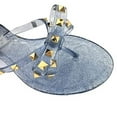 thumbnail image 2 of Women Jelly flip Flop Bow Sandals-Beach Flat Rivets Rain Ankle Strap Thong Nude, 2 of 5