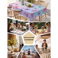 thumbnail image 5 of Spring Floral Table Cloth, Waterproof Tablecloth for Square Tables, Purple Pink Blue Flower Summer Botanical Reusable Washable Fabric Table Cover for Restaurant Kitchen Dining Tables 60"x60", 5 of 9