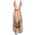 thumbnail image 3 of Wrapables® Silk Like Satin Polyester Large Scarf Wrap, Cranes Pink, 3 of 6
