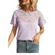 thumbnail image 4 of TaTaai 2026 Summer Women’s Raglan Eyelet Tee Round Neck Short Sleeve Loose Blouse Casual Solid Color Fashion Top Sheer Patchwork Polyester Daily Shirt Gift, 4 of 5