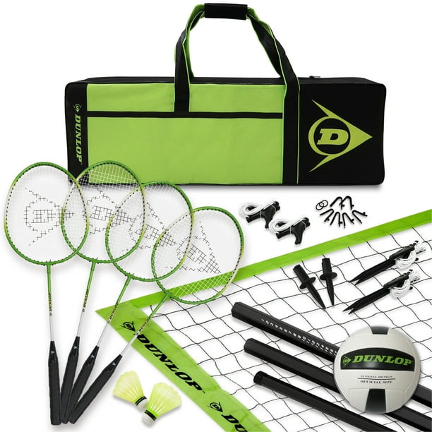Dunlop Volleyball and Badminton Combo Lawn Game Set, Accessories
