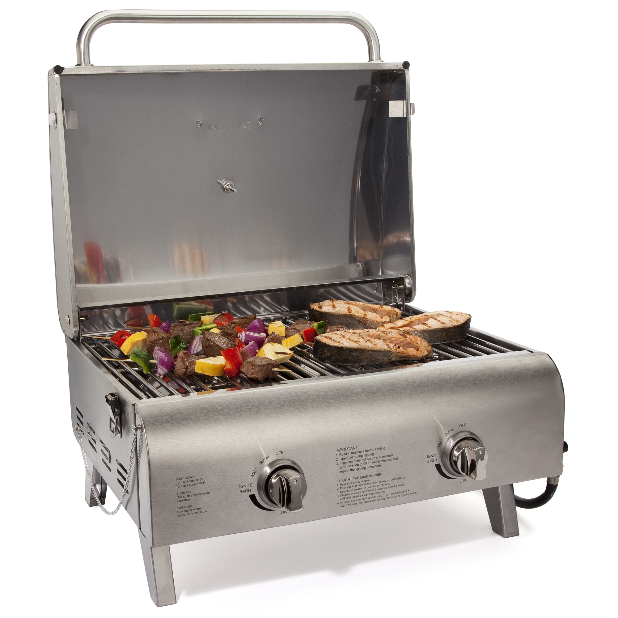 Cuisinart CGG-306 Chef's Style Stainless 2 Burner Tabletop Gas Grill, Silver - image 4 of 17