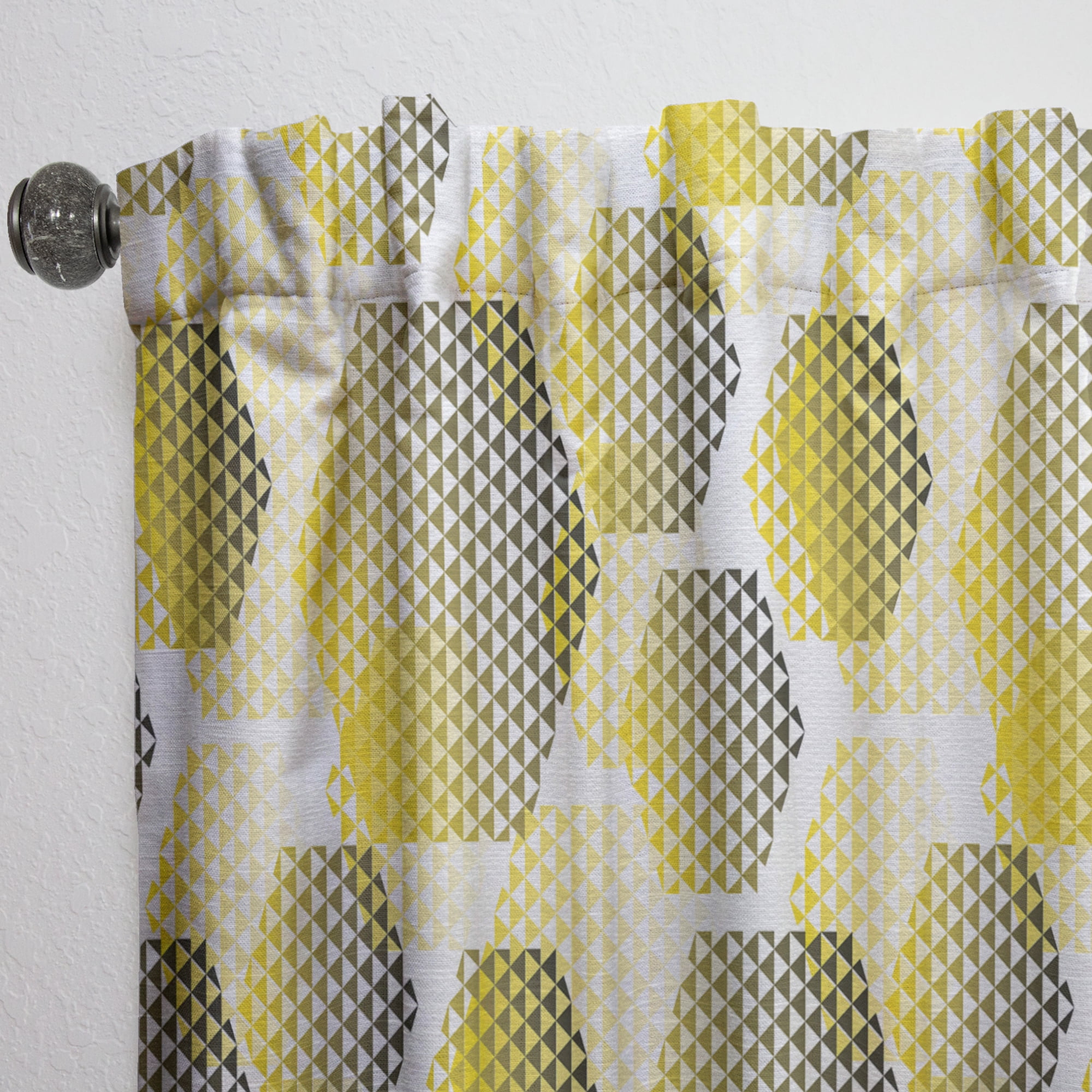 Designart 'Hexagon Retro Pattern XI' Mid-Century Modern Curtain Panel