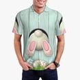 thumbnail image 5 of Wukai White Bunny Bottom And Easter Eggs Men’s Polo Shirts,Quick-Dry Athletic Shirt,Classic Fit Shirts-Medium, 5 of 8
