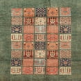 thumbnail image 1 of Ahgly Company Tapis d'Intérieur Carré Abstrait Brun Selle, 7 Pieds Carré, 1 of 6
