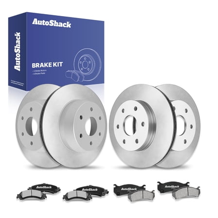 AutoShack Front & Rear Brake Rotors Ceramic Brake Pads | Replacement For 2000-2001 GMC Yukon XL 1500 2003 Sierra 1500 2000-2001 Chevrolet Suburban 1500 5.3L 6.0L V8 4WD AWD RWD | 12-PC Brake Kit