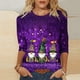 thumbnail image 1 of TaTaai Carnival Women's Casual Print Round Neck 3/4 Sleeve T-Shirt Loose Top Gift, 1 of 5