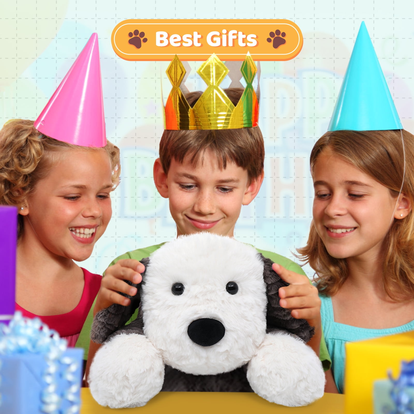 MorisMos 24" Weighted Microwavable Stuffed Animal, Large Weighted Stuffed Dog Plush Toy