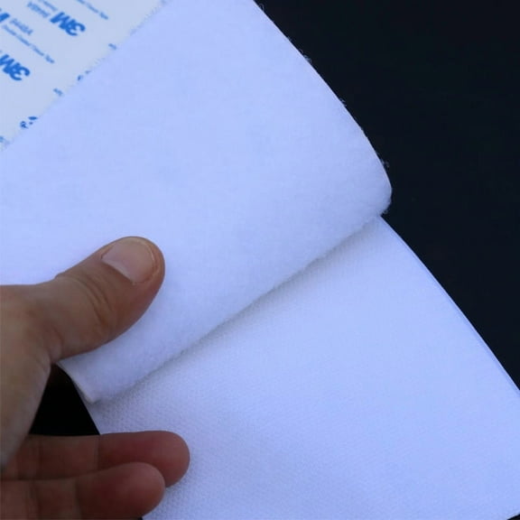 Professional White Adhesive Velcro Tape - 110mm x 1M Heat Resistant for Home Organization