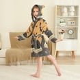 thumbnail image 4 of FORMRS Niños Bathrobe Unisex Hooded Robe Soft Plush Pajamas Sleepwear, Size 2-3T, Orange Halloween Cat, 4 of 7
