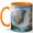 Orange, variant on Mountain Waterfall 11oz Ceramic Mug, Rainbow Nature Coffee Cup