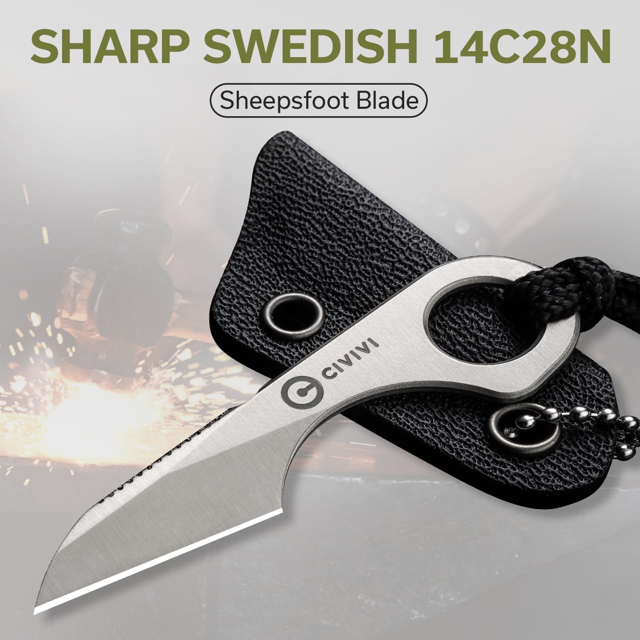 CIVIVI Gramis Fixed Blade Satin Finished 14C28N Blade C23004-2