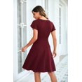 thumbnail image 3 of Owin Womens Elegant Short Ruffle Sleeve Cocktail Party Dress Flared Casual Swing A-line Formal Wedding Guest Dresses, 3 of 5