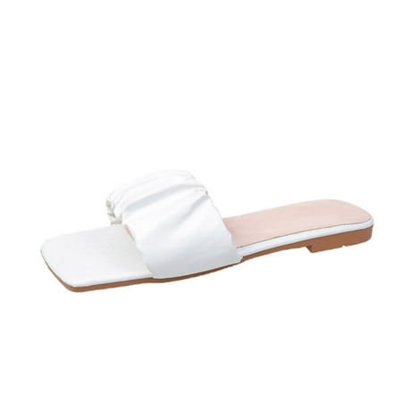 

Womens Leather Sandals Open-toed Slippers One-way Sandals Summer Open Toe Slide Sandals Comfortable Flats Flip-Flops Sandal Casual Platforms Wedge Sandals Boho Dressy Heeled Sandals A6614