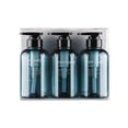 thumbnail image 2 of Injueey Paquete de 3 botellas de viaje PET 300ml Dispensador de gel de ducha recargable vacío Boca ancha Reutilizable Gel de baño Contenedor de cocina Juegos de accesorios de baño Gris Azul Injueey HA012723-02, 2 of 6
