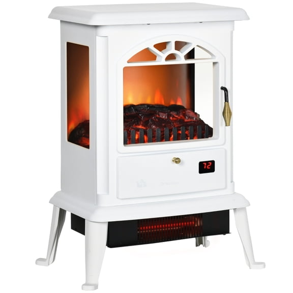 Alvantor Electric Fireplace 23" Infrared Fireplace Stove with Timer 16.5"x10.75"x22.5" White