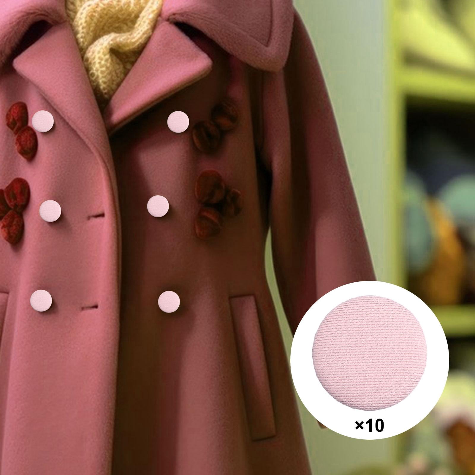 amagogo 6x10x Fabric Cloth Covered Buttons DIY Shank Buttons for Blouses Coats Jackets Pink