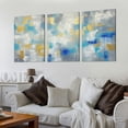 thumbnail image 2 of ONETECH Large Abstract Canvas Wall Art: Blue Gold Silver Painting Framed Hand Painted Art Texture Picture Artwork Living Room12''x16''X3 Panels, 2 of 4