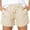 Beige, variant on Ichuanyi Womens Pants , Womens Plus Size Drawstring Casual Elastic Waist Pocket Loose Solid Shorts Pants