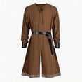 thumbnail image 2 of Viking Tunic, Medieval Tunic Robe, Belt Bracers Viking, Renaissance Long Shirt, Medieval Tunic Robe With Belt and Bracers Viking Renaissance Long Shirt Costume for Renaissance Fair, Brown XXXL, 2 of 8